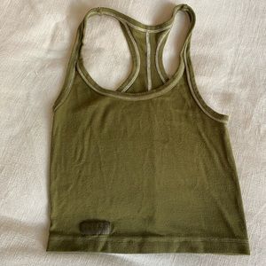 Set active green racer back tank top size small